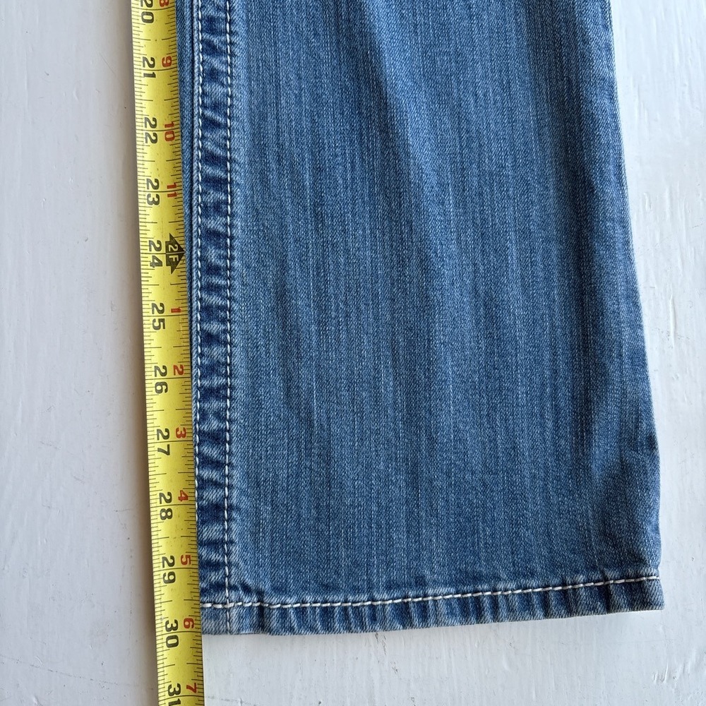Harley Davidson Bootcut Womens 10 Jeans Y2K Blue Distressed Embellished Biker - Picture 11 of 11